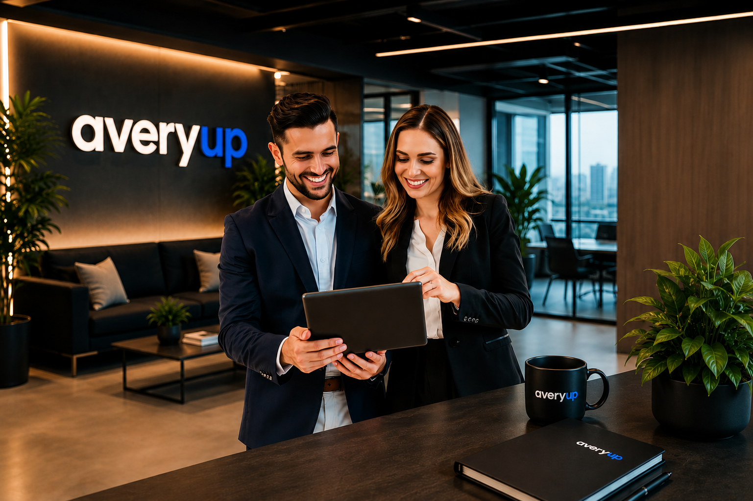 Equipe AveryUp usando o painel